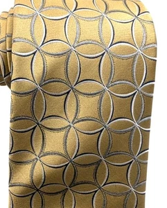 Ermenegildo Zegna NEUESTE Herren Seidenkrawatte Modern Luxus Goldene Kreise Italien MODERN - Bild 1 von 9