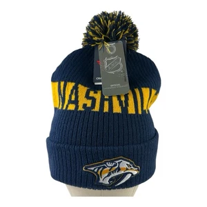 Nashville Predators '47 Bering Bündchen Strickmütze mit Bommel Logo Unisex Navy Neu mit Etikett - Bild 1 von 5