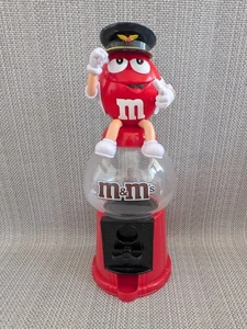 M&M's Candy / Sweet Dispenser Coin Saver - Rare Red Pilot - Working  - Foto 1 di 2