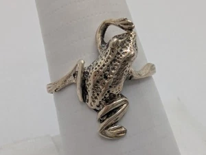Vintage Artisan Sterling Silver 925 Frog Ring Size 8.25 - Picture 1 of 8