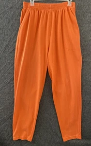 SJB Sport Pants Womens Large Orange 100% Cotton Elastic Waist Made in USA Casual - Picture 1 of 4