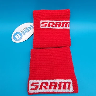 SRAM Red Sweat Bands 1 Pair Road MTB Fixie Cycling Wrist Sweatband NEW   j6 - Image 1 of 3