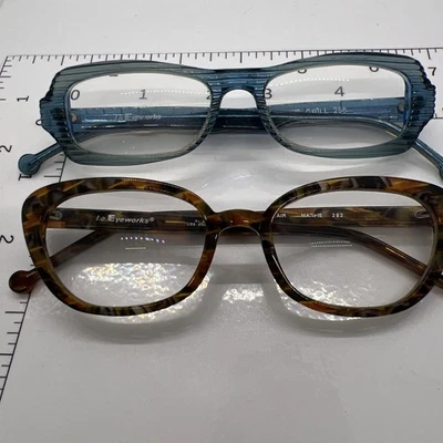 Lote 2 gafas urraca vintage años 90 L.A.Eyeworks "Grill" #258 azul oscuro Foto 1 de 4