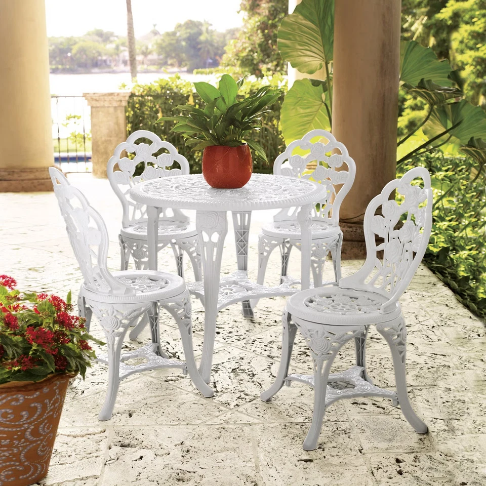 BrylaneHome 5-Piece Table And Chair Bistro Set - White - Image 1 of 1