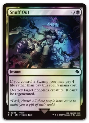 Snuff Out (Surge Foil) #285 (NM) Final Fantasy FIC Magic MTG - Image 1 of 2