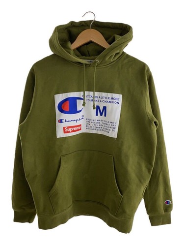 Felpa Supreme con cappuccio M cotone verde usata