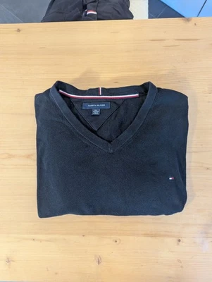 Tommy Hilfiger Herren Pullover Baumwolle V-Ausschnitt schwarz Größe XXXL (3XL) - Bild 1 von 4