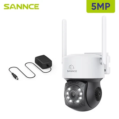 SANNCE 5MP WiFi Security Camera Color Night Vision PTZ Camera Two Way Audio - Image 1 of 4