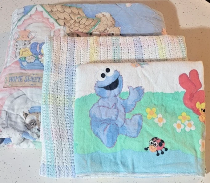 Conjunto de 3 mantas acolchadas y cuna de recepción para bebé vintage paquete de 3 Foto 1 de 4