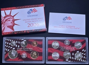 2006 S United States Mint SILVER Proof 10 Coin Set - OGP Box and COA 90% Silver  - Picture 1 of 5