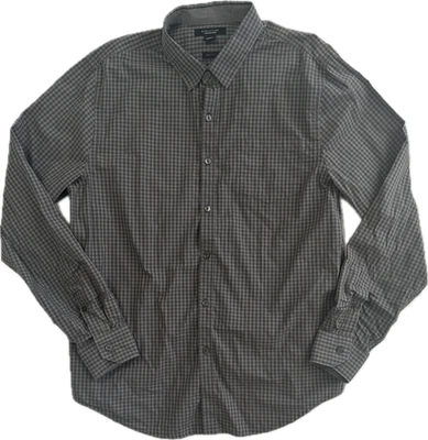 Structure Collection Mens Long Sleeve Shirt, Gray, Gingham, Size Large - Image 1 of 4