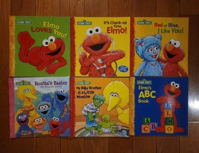 Lot of 6 Sesame Street Elmo Ernie Bird Books Picture/Story Child Kid Toddler Mix - Image 1 of 4