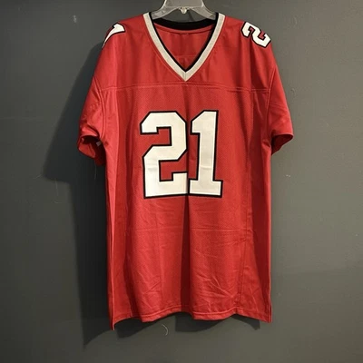 Deion Sanders Signed Custom Red Pro Style Falcons Football Jersey JSA Authentic - Image 1 of 4