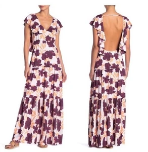 MAAJI Beach Dress Tropical Resort Vibes Cover-up Maxi Dress Medium Hibiscus G - Picture 1 of 14