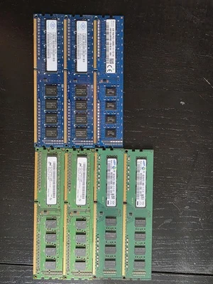(Lot Of 7) Major Brand 4 GB PC3-12800 (DDR3-1600) 1Rx8 DDR3 Desktop RAM - Image 1 of 4