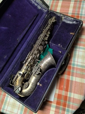 1927~Buescher Silver Plated Tru Tone Low Pitch Saxophone S/N 234307/No Gooseneck - Image 1 of 4
