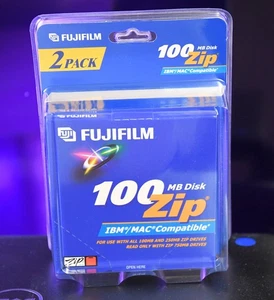 FujiFilm 100MB Zip Disk 2-Pack IBM Formatted Mac Compatible - Picture 1 of 1