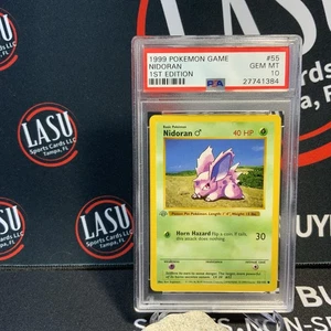 PSA 10 GEM MINT Nidoran 55/102 1st Edition Shadowless Base Set Pokemon - Picture 1 of 2