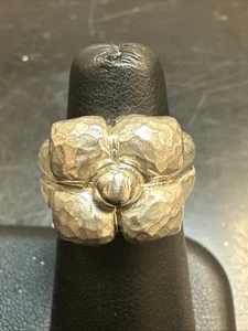 Vintage Tiffany & Co Paloma Picasso Sterling gehämmert Blume Ring-Größe 4,75 - Bild 1 von 13
