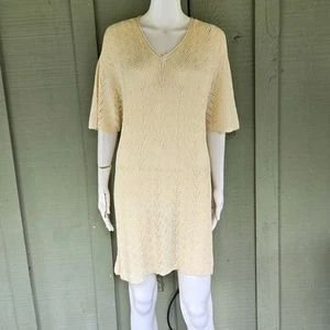 CAROLE LITTLE Knitwear Vintage Cream Knit Dress XL - Picture 1 of 5