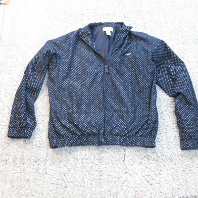 Chaqueta IZOD Mujer Mediana Azul Marino-Azul Cremallera Completa Forrada Patrón Geométrico Bolsillos Foto 1 de 4