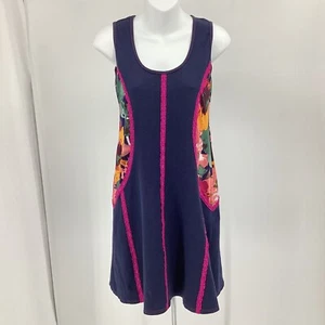 Laura Hlavac Womens Sleeveless Stretch Tank Pullover Dress Floral Sides Size S - Picture 1 of 7