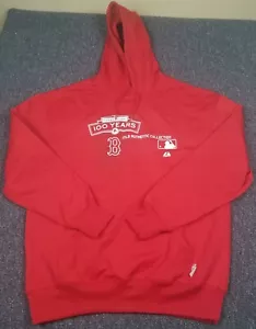 Majestic Boston Red Sox Hoodie Men's XL Red Therma Base Fenway Park 100 Years - Picture 1 of 11