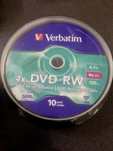 Verbatim DVD-RW 4.7GB 4 X Speed 1 x 10er Cakebox - Bild 1 von 2
