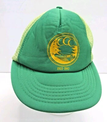 Gorra de camionero vintage CCC Lake Scene Mesh Green Snapback Foto 1 de 4