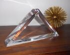 MID CENTURY COOL LUCITE HEAVY LARGE TRIANGLE GLEAMING LUCITE