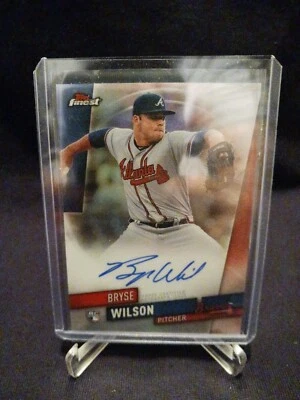 2019 Topps Finest Bryse Wilson Rookie Auto Refractor Braves - Image 1 of 2