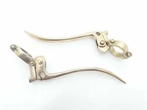 Universal Vintage Motorcycle Brass Brake & Clutch Lever Set 1" BSA, ETC - Imagen 1 de 3