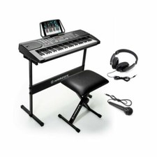 Hamzer 209-BLACK withi H-stand 61-Key Portable Electronic Keyboard Piano - Black