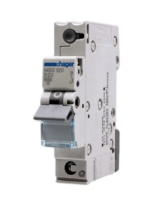 Hager MBS 120 LS Schalter B20 6kA Sicherung Automat Leitungsschutzschalter 20A