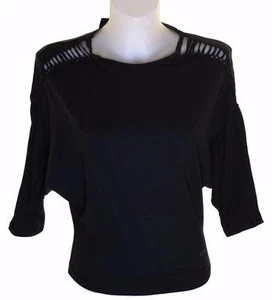 Bnwt Women's Oakley 3/4 Stretch Batwing T Shirt Xsmall Black Regular Fit - Picture 1 of 2