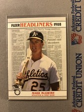 MARK MCGWIRE 1988 FLEER "FLEER HEADLINERS" INSERT BASEBALL CARD-#2-A's