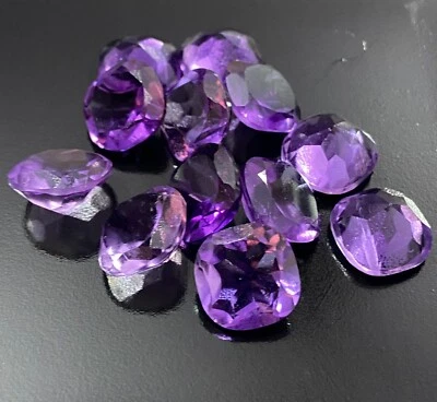 Natural Amethyst Cushion Shape Faceted Cut Gemstones, Top Quality Loose Stones - Image 1 of 4