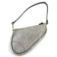 Authentic Dior Saddle Bag in Grey Denim Baguette Shoulder Bag Made in Italy