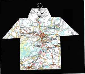 Maglia Mappa Origami Spagna, Siviglia, Dos Hermanas, Jerez, Arcos, Mairena, Utrera - Foto 1 di 2