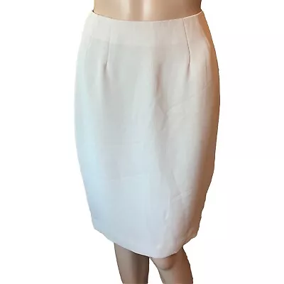 Vintage NWT Emanuel Ungaro Pencil Skirt Beige Size 2 Office Classic Designer - Image 1 of 4