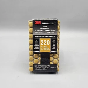 3M Sandblaster Sanding Sponge 220 Grit 4.5"X2.5"X1" Clog Resistant Flexible - Picture 1 of 2