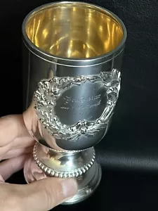Antik Historismus Silberpokal Becher Kelch 12Lot Silber innen vergoldet dat.1871 - Bild 1 von 12