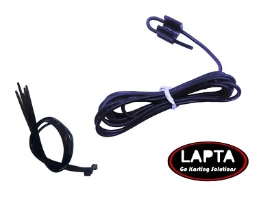 Black Alfano and MyChron 3 or 4 Lap RPM Lead with spark plug clip (RPM Cable)