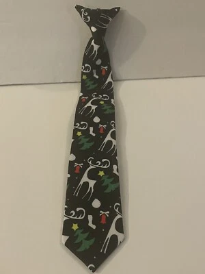 John Williams Men’s Christmas Holiday Clip On Tie 14”X2” Black/Multi Colored - Image 1 of 4