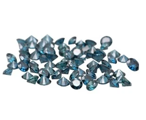 0,40 kt runde Form 100 % zertifiziert natürlich atemberaubend blau lose Diamanten Set - Bild 1 von 1