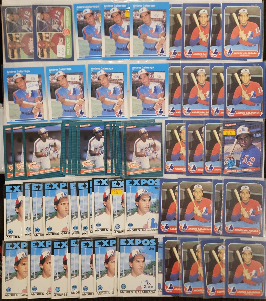 (64) Tarjeta de novato comercializada Andrés Galarraga 1986-87 Donruss Fleer Topps RC Expos Foto 1 de 1