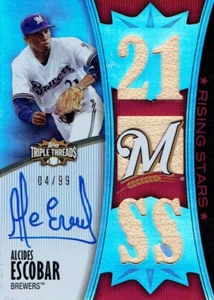 2010 TOPPS TRIPLE THREADS ALCIDES ESCOBAR  #d-04/99 AUTO CARD #135 - Picture 1 of 1