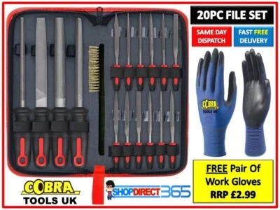 Cobra 20PC Assorted File Set For Metal Needle Tool Glass Metal Woodworking 23-89 - Image 1 of 4