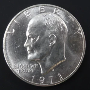 1971-S Eisenhower Silver Dollar Uncirculated 40% Silver $1 US Mint Coin - Picture 1 of 4
