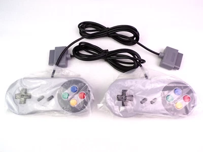 2-PACK Super Nintendo SNES Console Replacement SFC Controller 5FT Cord - NEW - Image 1 of 4